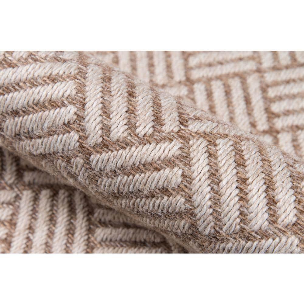 3'11"x5'7" Geometric Loomed Accent Rug Tan - Momeni: Indoor Outdoor Low Pile Rectangle, Contemporary Design