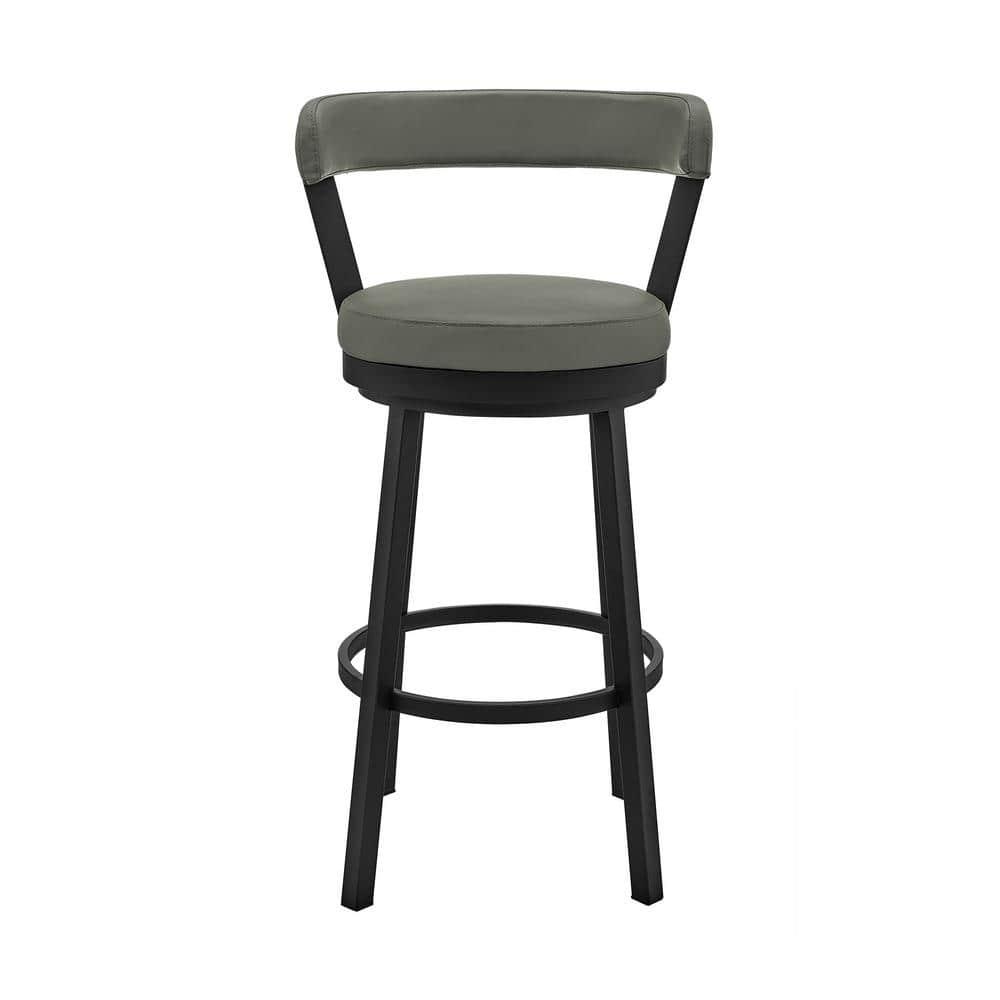 Armen Living Bryant Swivel 30 in. Faux Leather Bar Stool