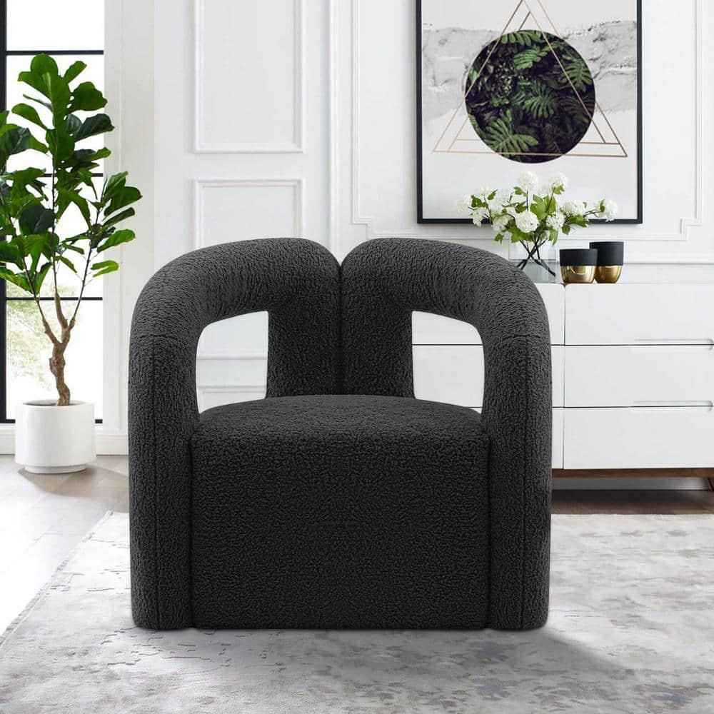 Darian Modern Boucle Upholstered Accent Chair Black - Manhattan Comfort