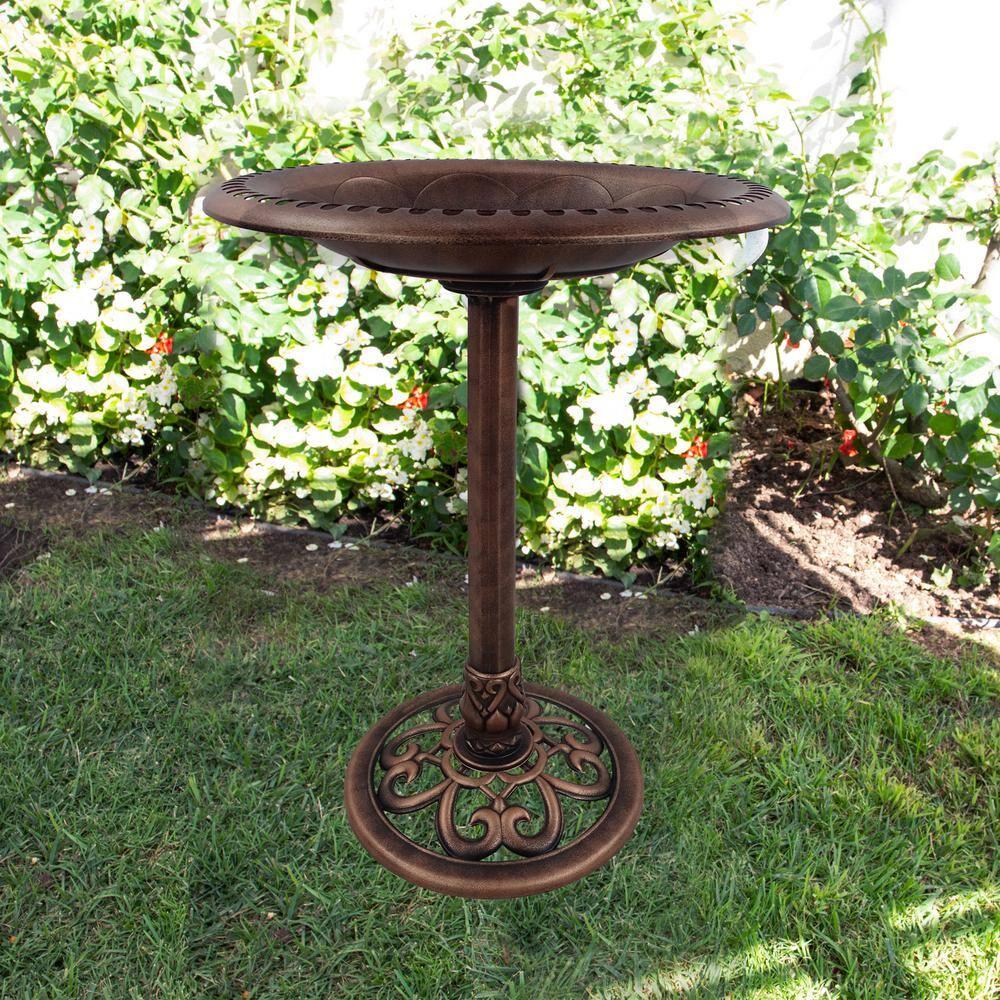 Alpine Pedestal Birdbath with Scrollwork Base and Stakes & Reviews | Wayfair