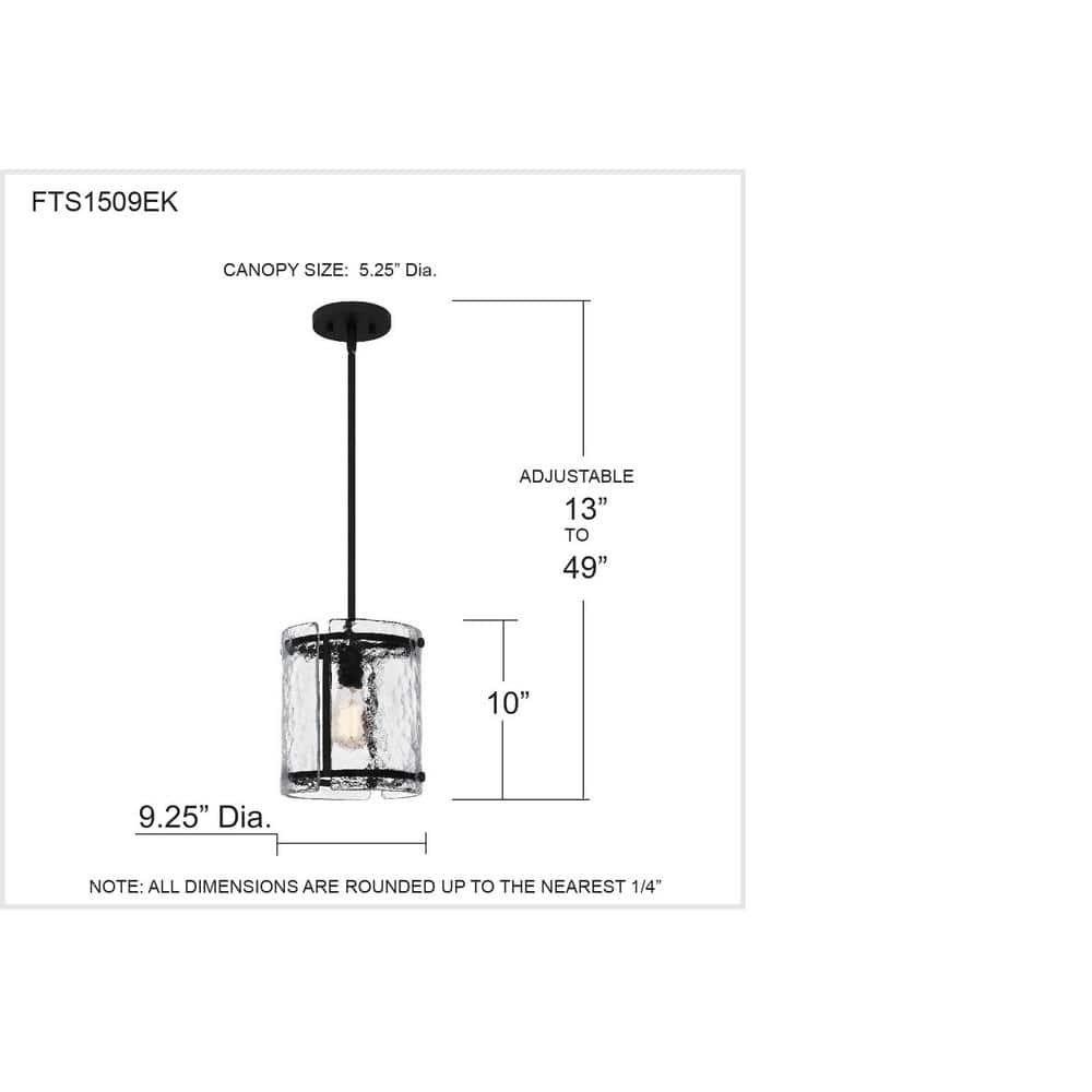Quoizel Lighting Fortress 1 - Light Pendant in  Earth Black