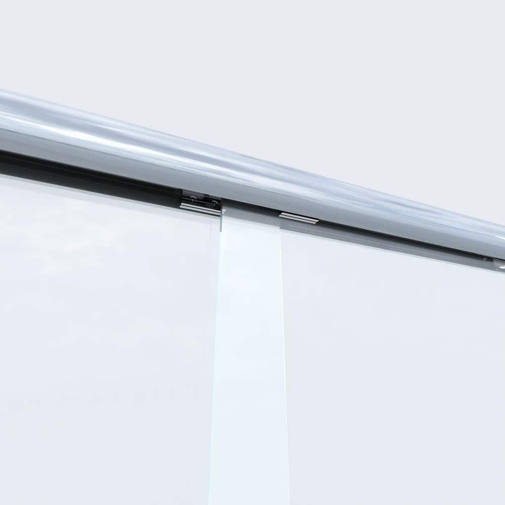56"-60" W x 72" H Double Sliding Semi-frameless Shower Door with Two Handles