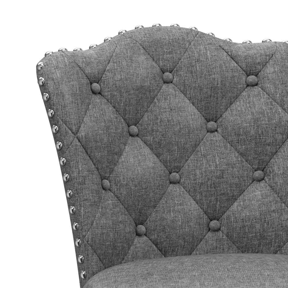 Hillsdale Edenwood 26.25" Fabric Traditional Counter Stool in Chocolate/Gray