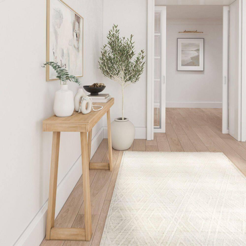 Plank+Beam 36” Solid Wood Console Table, Classic Farmhouse Style Sofa Table, Narrow Entryway Table for Hallway, Blonde