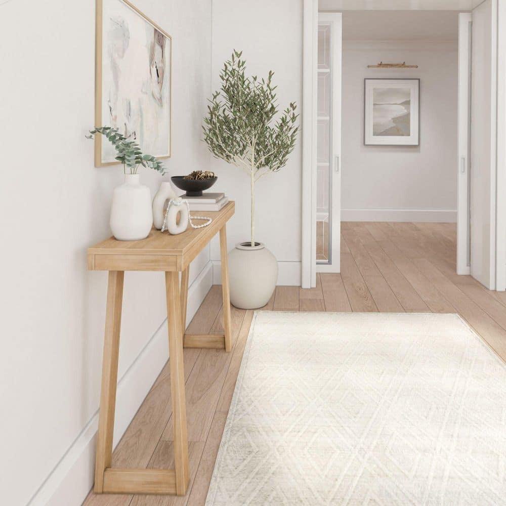 Plank+Beam 36” Solid Wood Console Table, Classic Farmhouse Style Sofa Table, Narrow Entryway Table for Hallway, Blonde