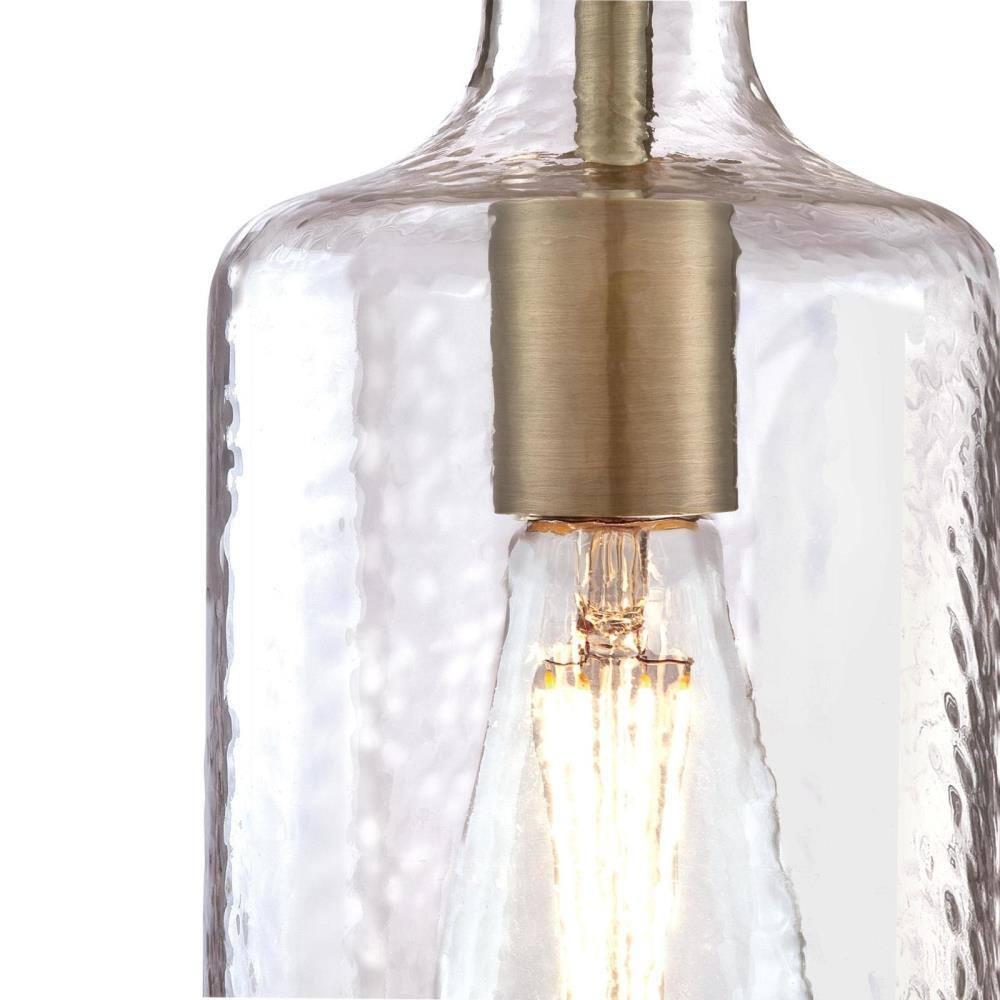 Westinghouse Carmen Mini Pendant Antique Brass Finish Clear Textured Glass