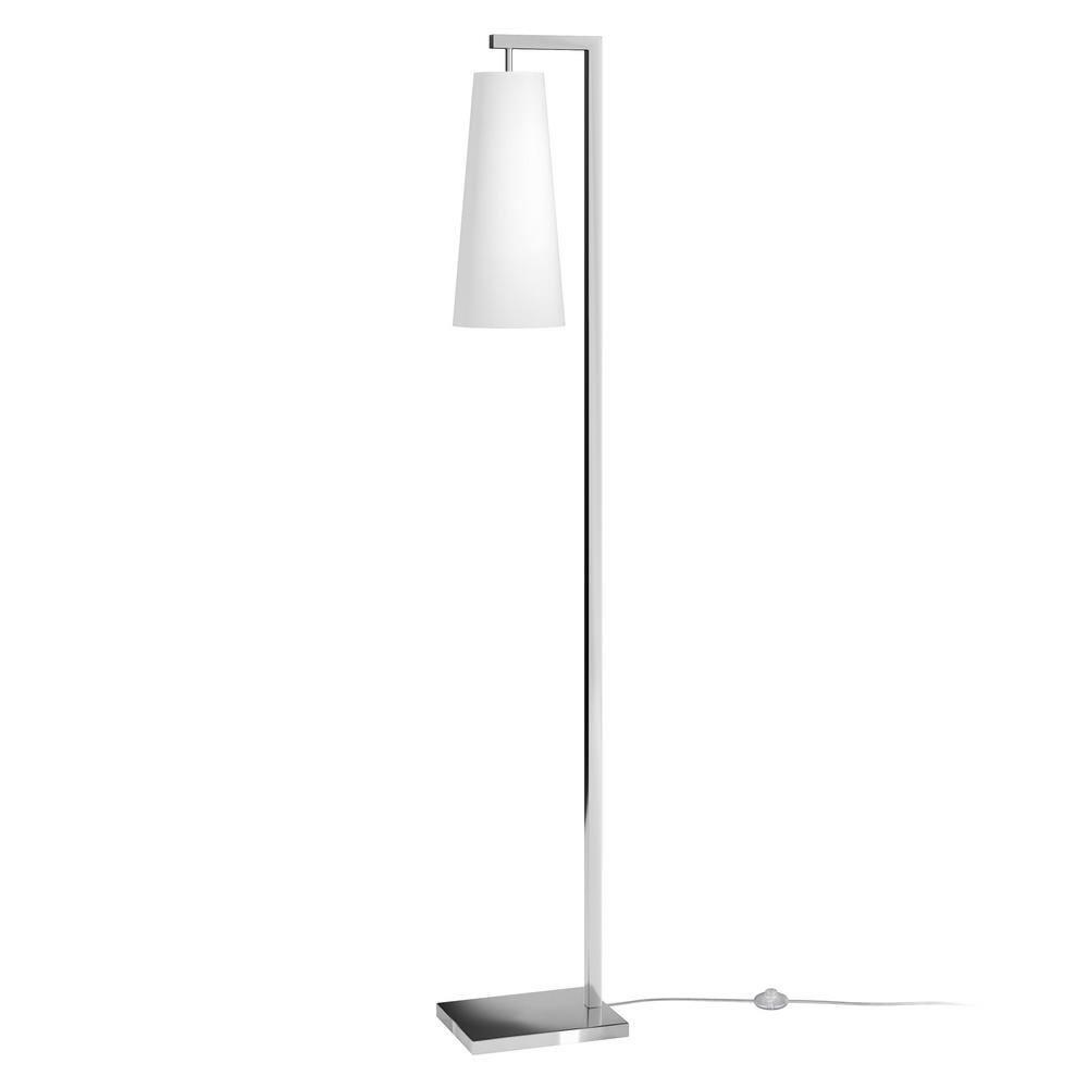 Henn&Hart 11" Brushed Nickel Finish Metal/Fabric Floor Lamp