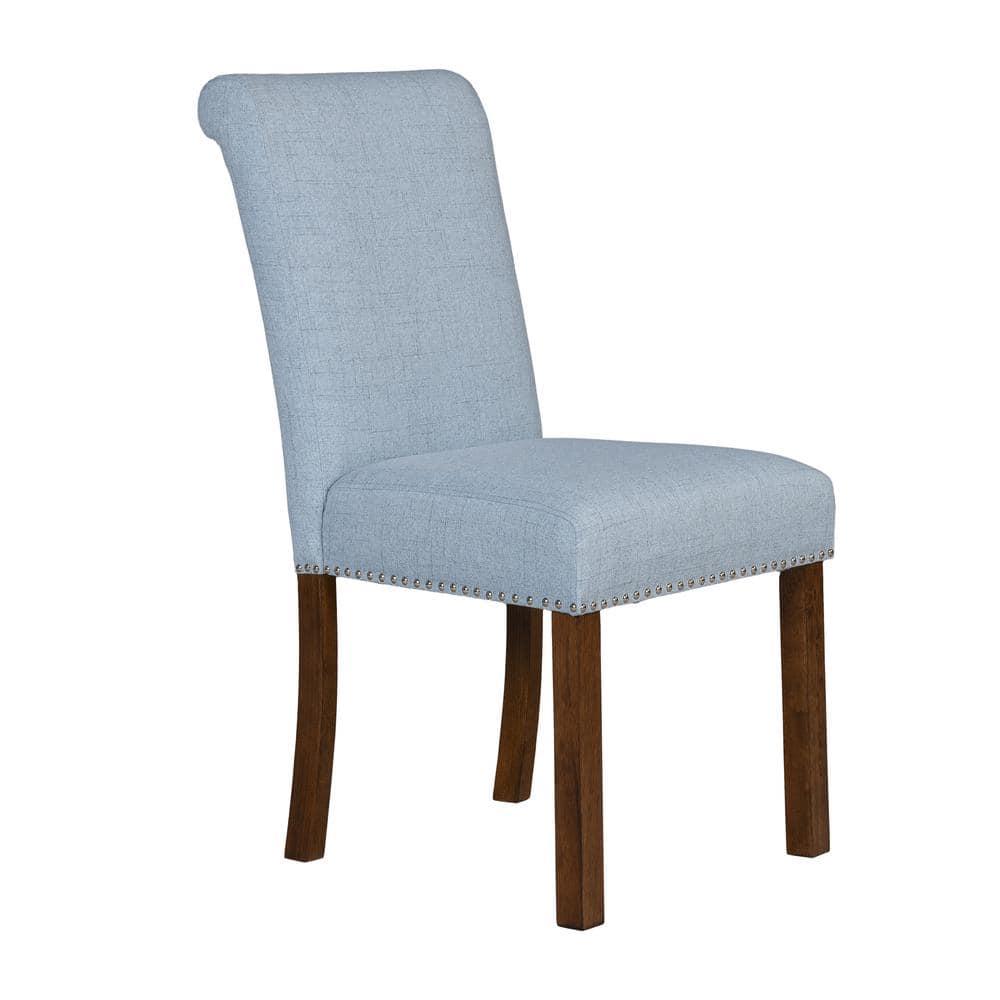 510 Design Aubrey Upholstered Dining Chairs with Silver Nailhead Trim - Set of 2 - Natural (Set of 2)