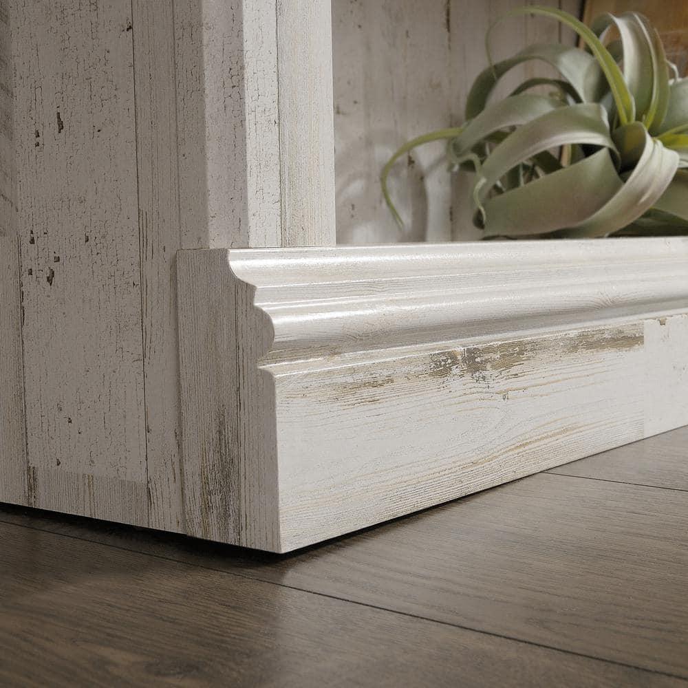 44" 3 Shelf Bookcase White - Sauder: Farmhouse Style, Smooth Laminate Finish, MDF Construction