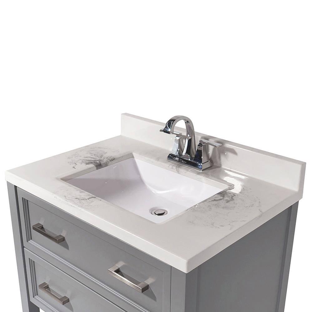 AmLuxx Milan 31'' Single Bathroom Vanity with Solid Surface Top