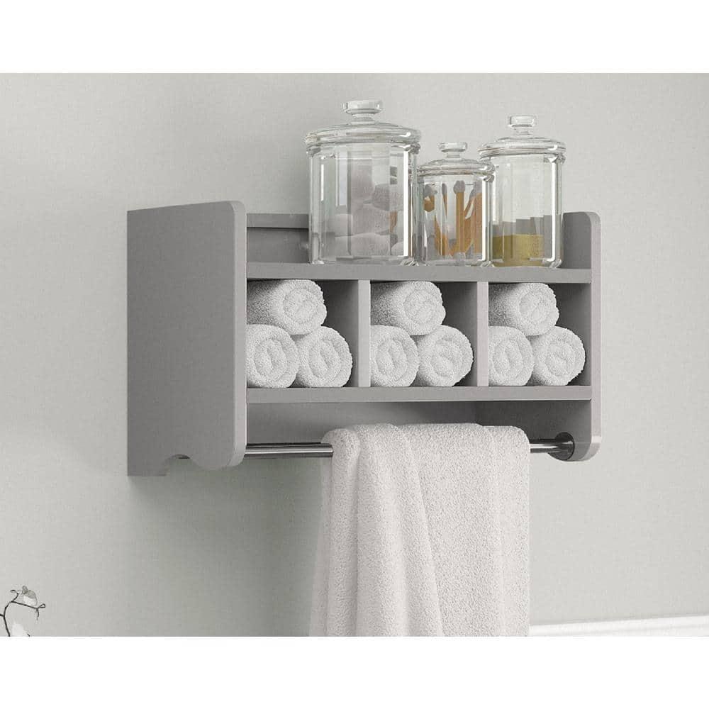 Decorative Wall Cabinet Gray 25" - Alaterre Furniture