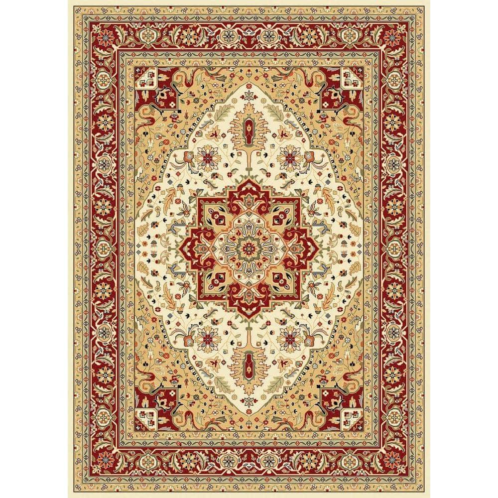 Lyndhurst Heriz LNH330 Power Loomed Area Rug - Ivory/Red - 9'x12' - Safavieh