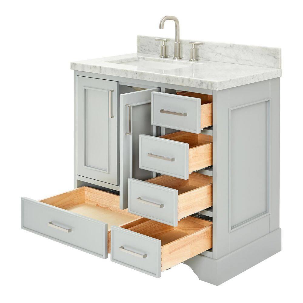 Ariel M037slcwrvo Stafford 37" Free Standing Single Basin Vanity Set - Grey