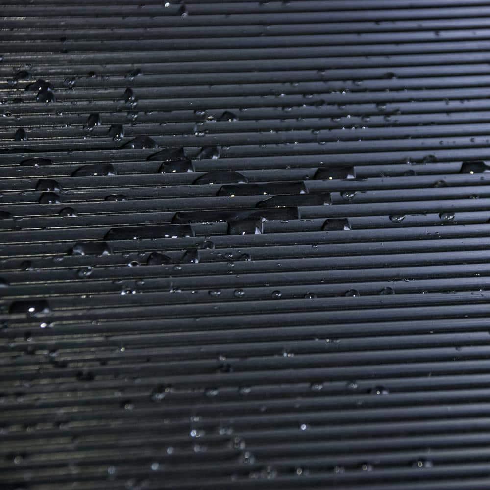 Black 36 in. x 10 ft. Vinyl V-Groove Commercial Grade Matting