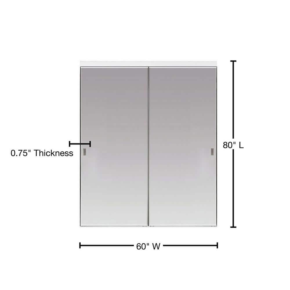 Custom Door and Mirror Solid + Manufactured Wood Mirrored Sliding Closet Doors