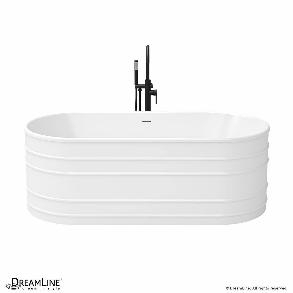 DreamLine BT9X3167C09 Infinity Z 67 in. L x 30-3/4 in. W x 22-7/8 in. H Freestanding Acrylic Bathtub