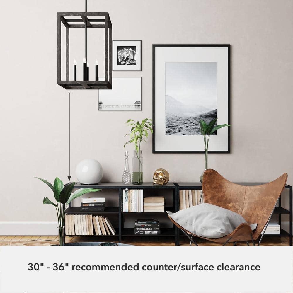 Hunter Fan Squire Manor 4 - Light Lantern Rectangle Chandelier