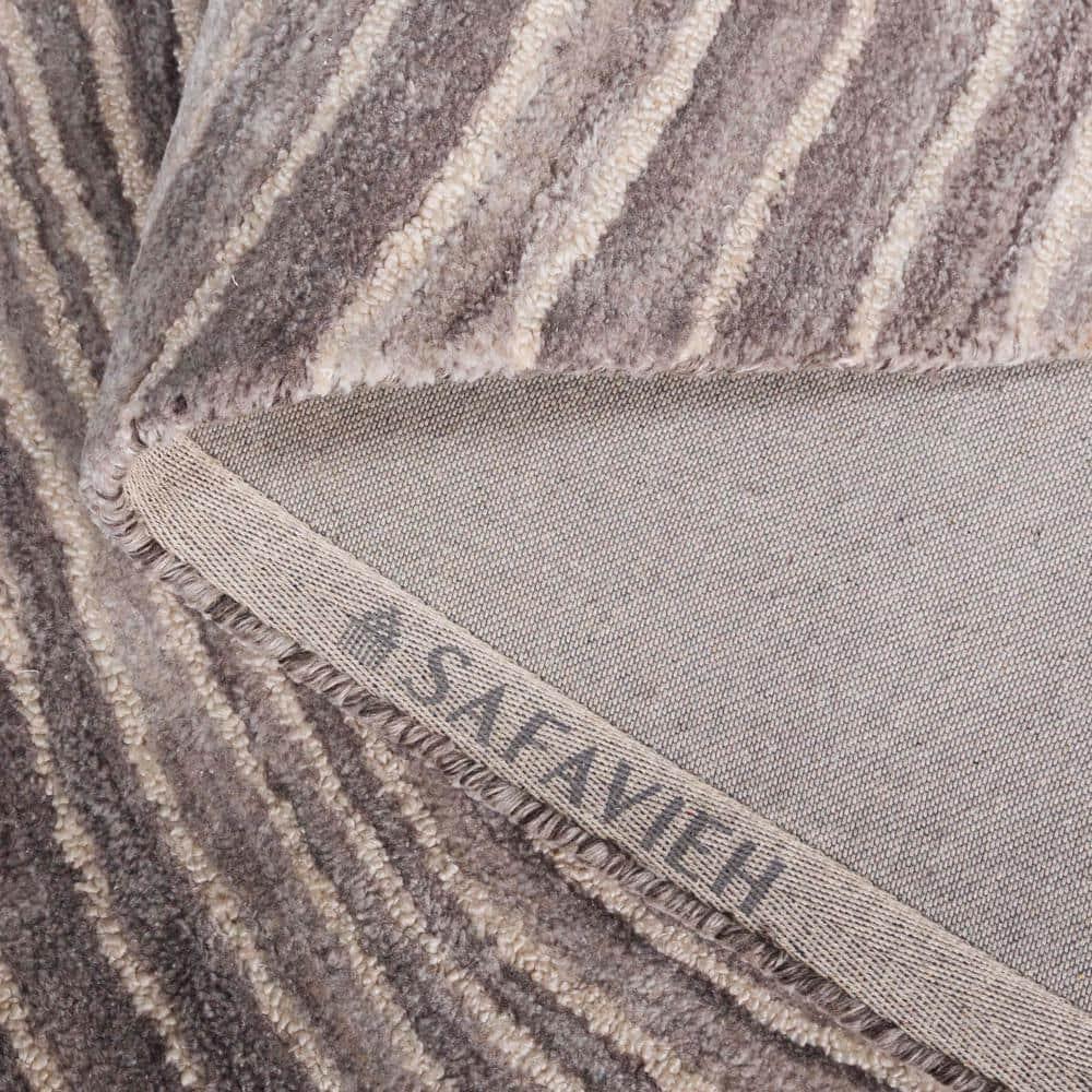Abstract ABT153 Handmade Tufted Area Rug - Grey/Ivory - 8' X 10' - Safavieh