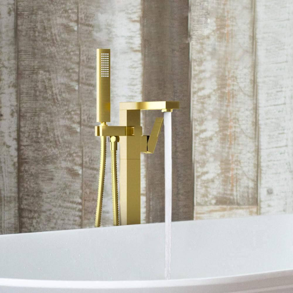 Cube Floor Tub Spout with Diverter