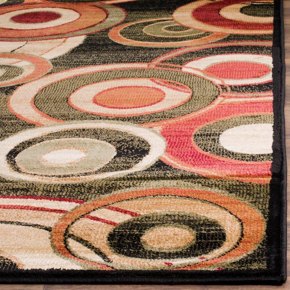 Lyndhurst LNH225 Power Loomed Runner Rug - Black/Multi - 2'3"x8' - Safavieh