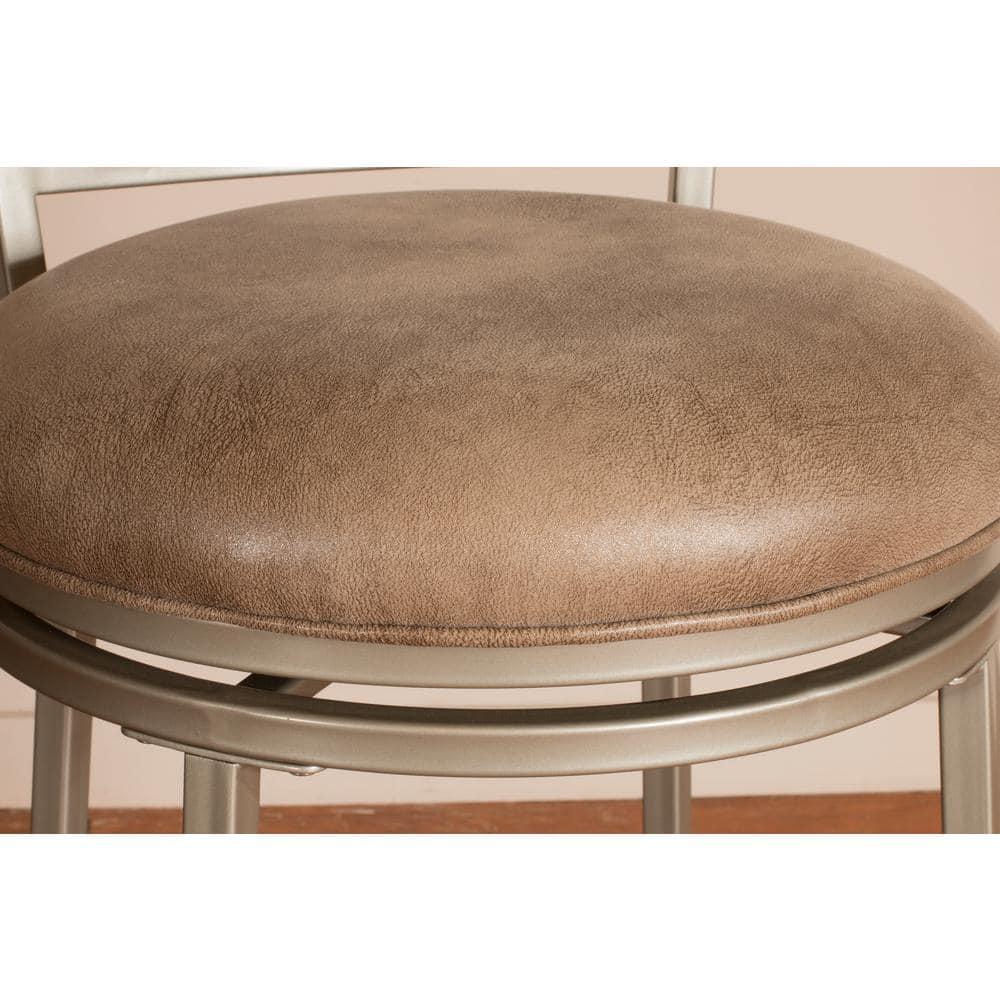 Hutchinson Metal Swivel Counter Height Barstool Pewter: 26" Seat, Weathered Gray Wood - Hillsdale Furniture