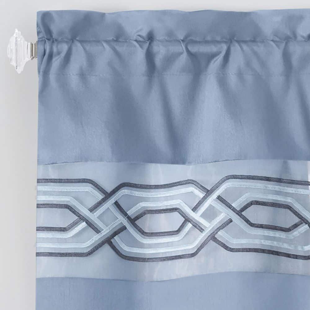 Achim Paige Rod Pocket 5 Piece Light Filtering Curtain Set, Blue, 55" x 63"