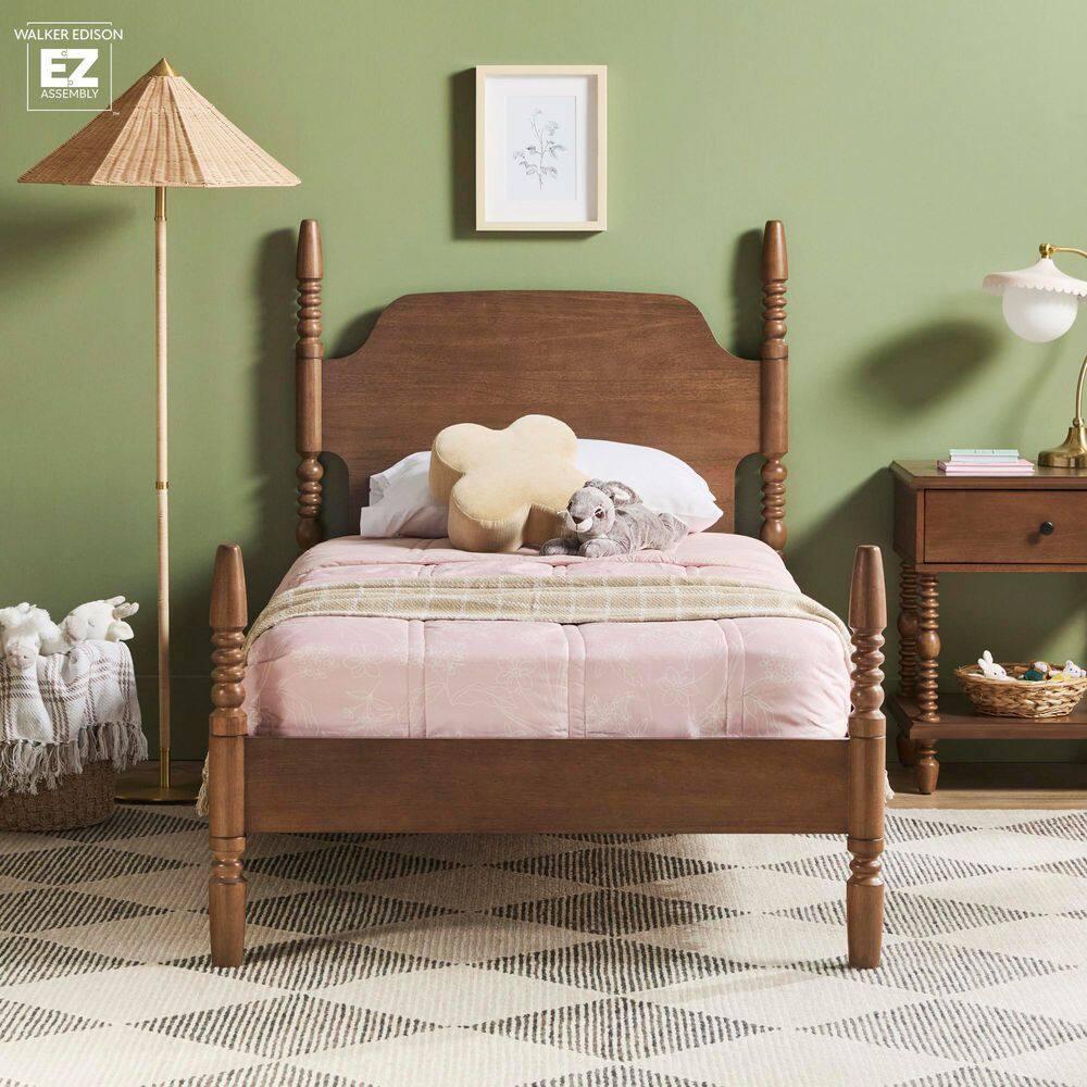 Vivienne Traditional Easy Assembly Solid Wood Twin Spindle Bed