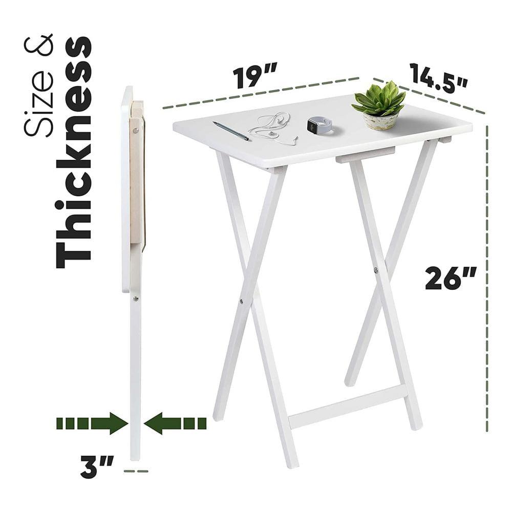PJ Wood 19.09'' Solid Wood Rectangular Portable Folding Table (Set of 2)