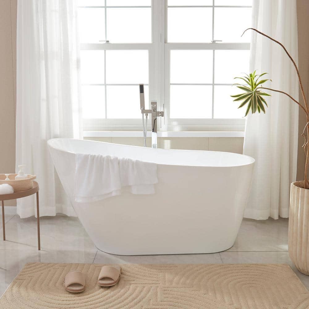 55.3" X 28.3" Freestanding Soaking Bathtub