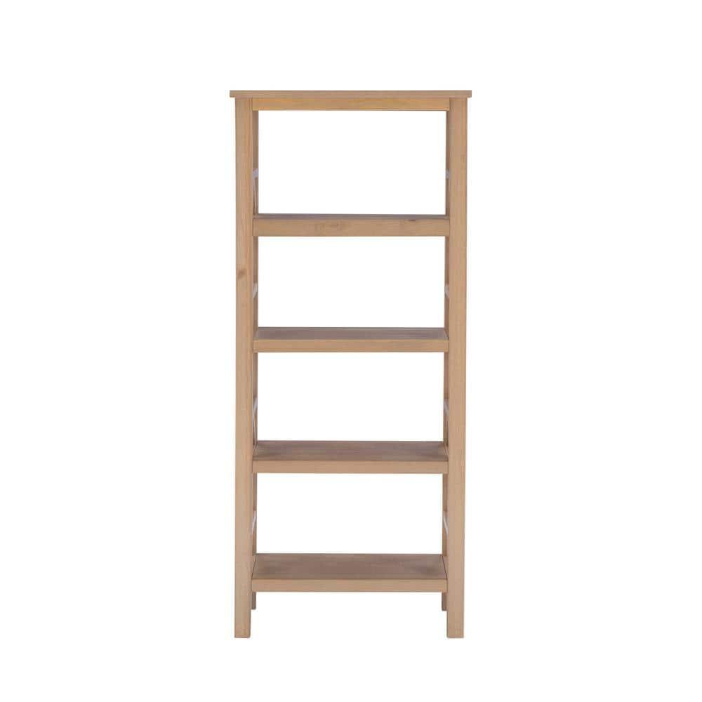 54.45" Original PT - Titian Transitional Solid Wood Display and Storage Bookshelf Driftwood - Linon