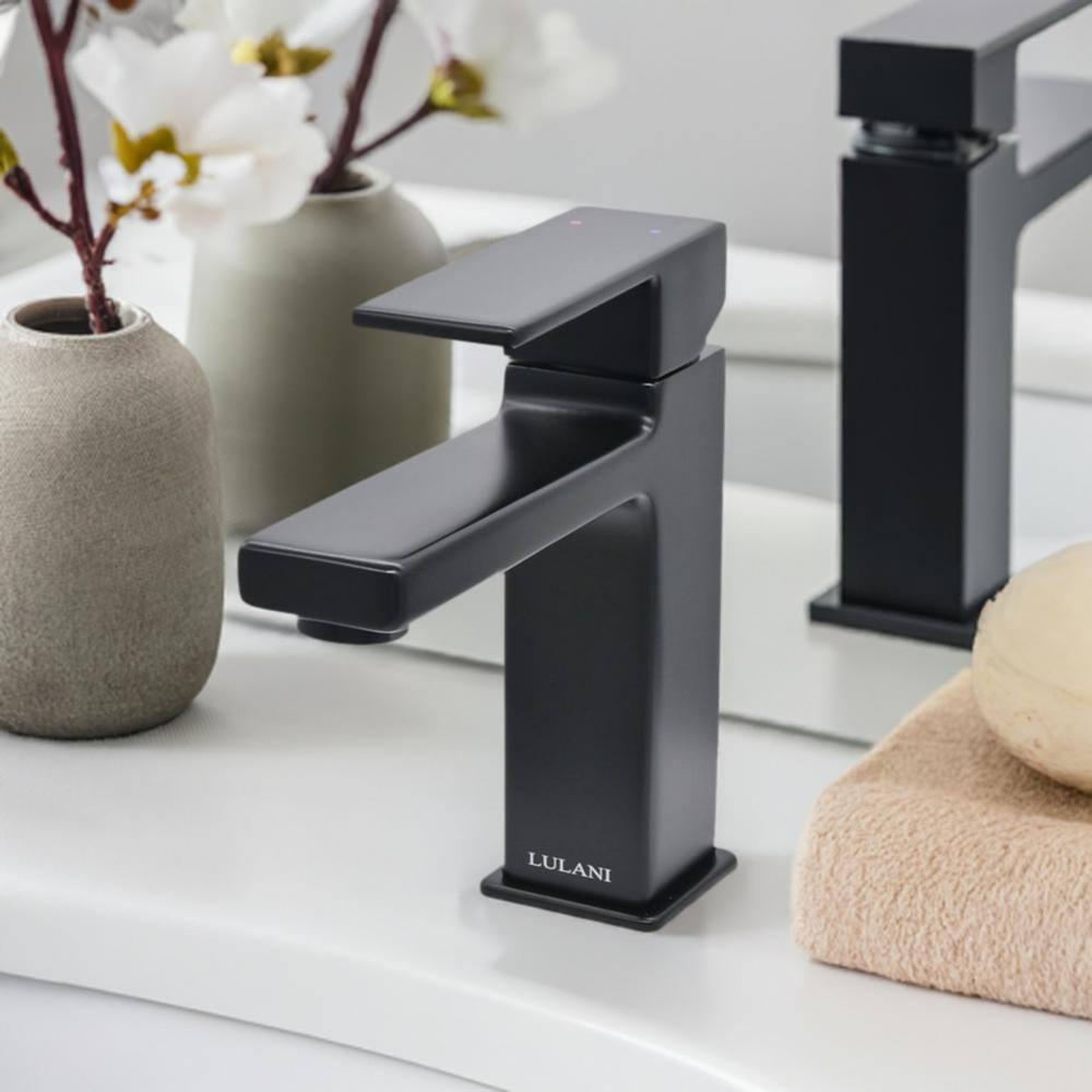Lulani BA-600-01MB Lulani Capri Single Hole Bathroom Faucet with Drain Assembly
