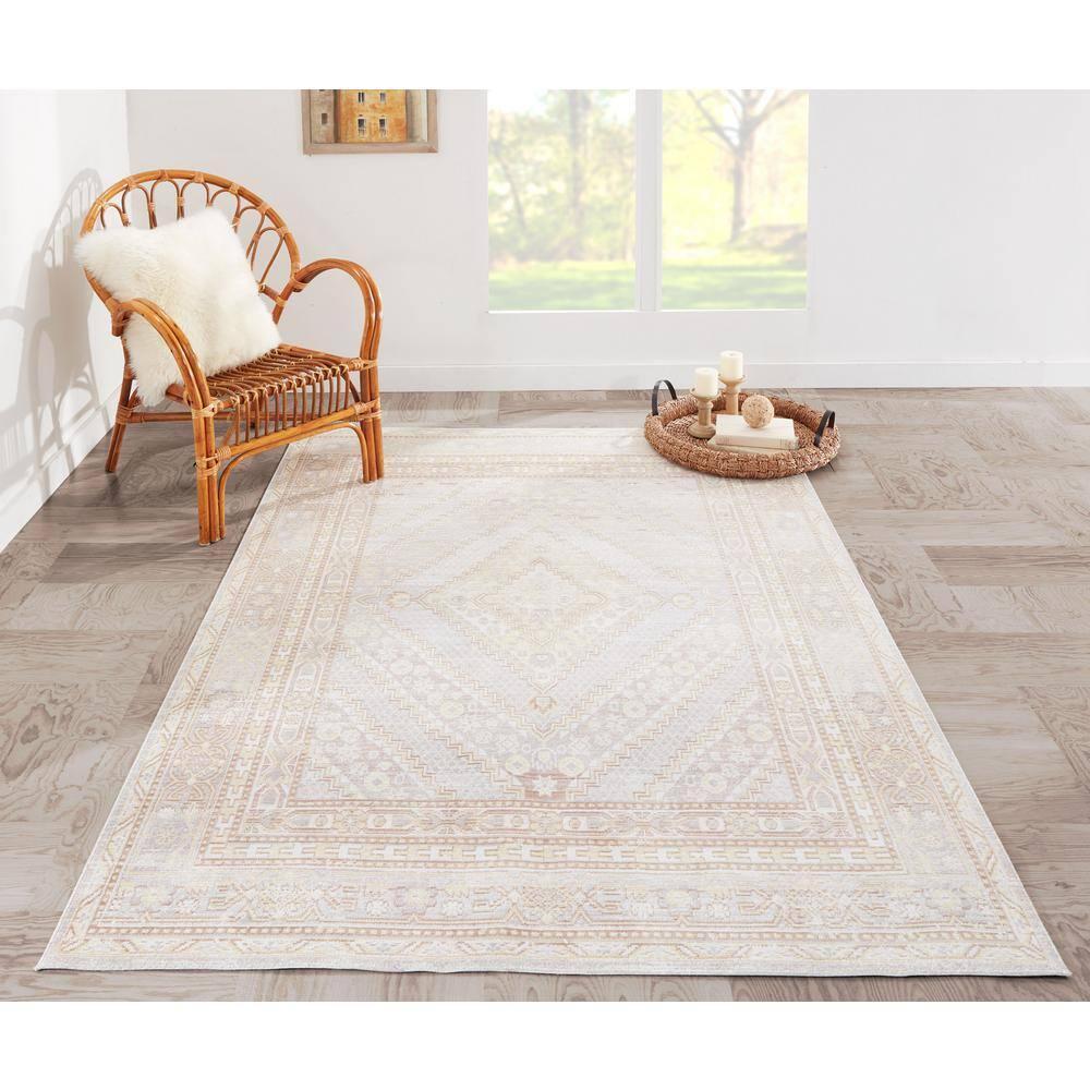 5'3"x7'3" Shapes Geometric Loomed Area Rug Gray - Momeni: Modern Indoor Low Pile Rectangle Carpet, Polyester