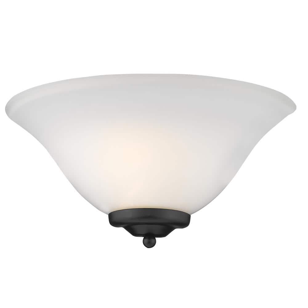 Golden Lighting Sloane 1-Light Wall Sconce in Matte Black with Opal Glass