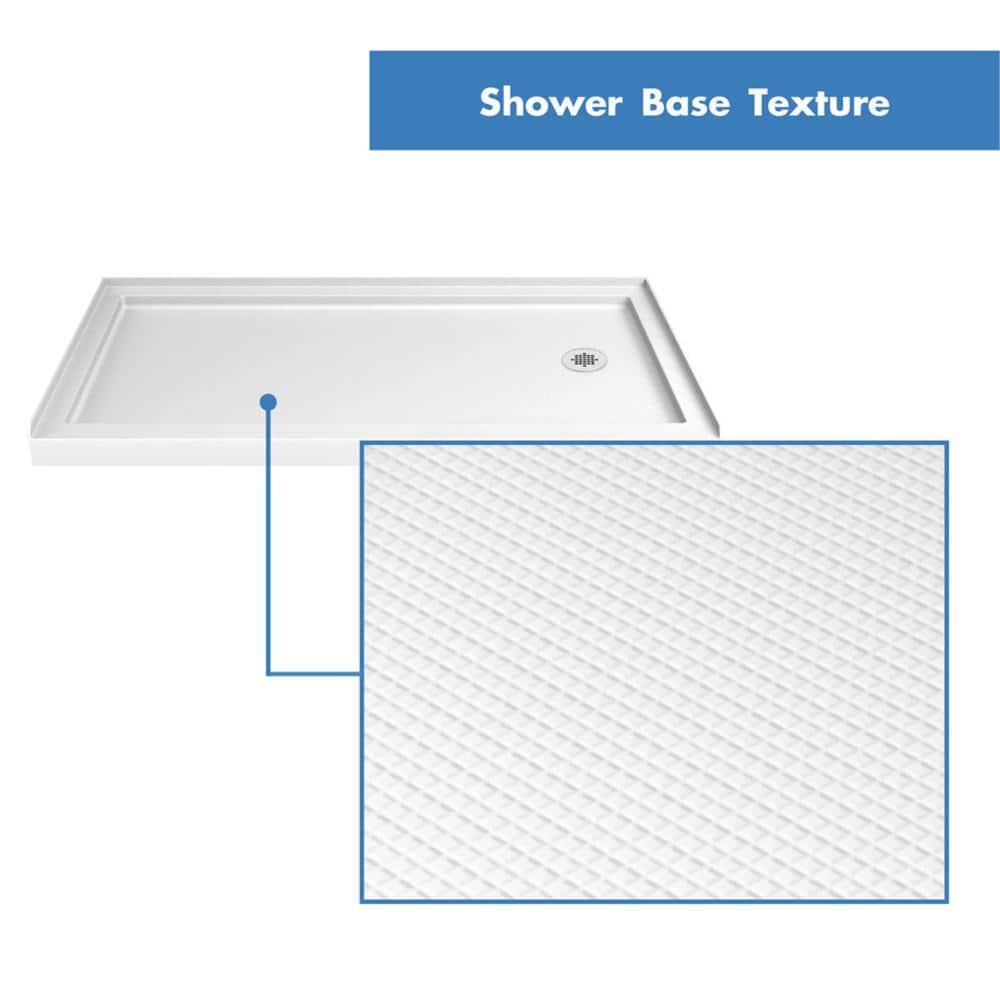Infinity-Z 60" W x 30" D x 76.75" H Semi-Frameless Rectangle Shower Enclosure with Towel Bar and Base Included