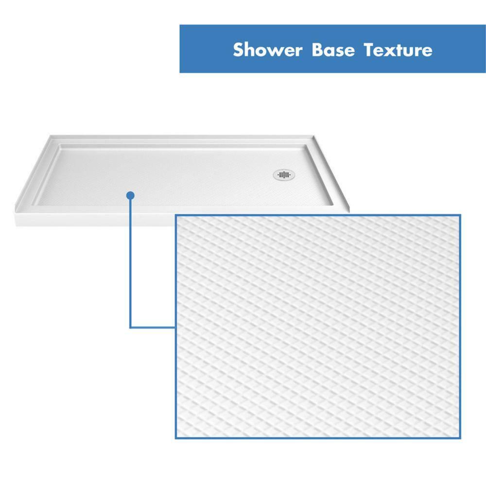 Infinity-Z 60" W x 36" D x 76.75" H Semi-Frameless Rectangle Shower Enclosure with Towel Bar