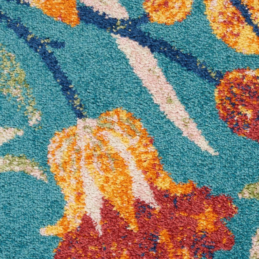 Nourison Allur Botanical Indoor Area Rug Turquoise Multicolor 5'3" x 7'3"