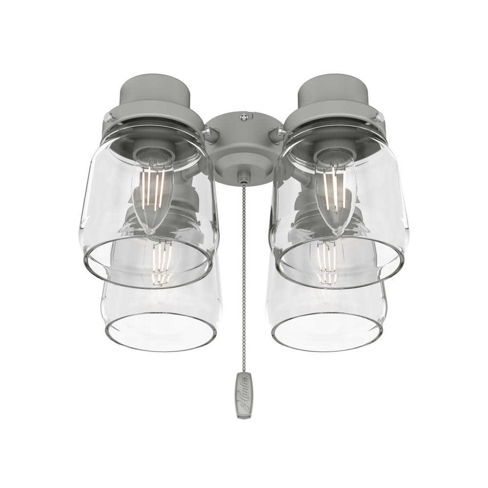 Hunter Fan 99387, Original 4 Light Accessory Fitter and Glass in Matte Silver