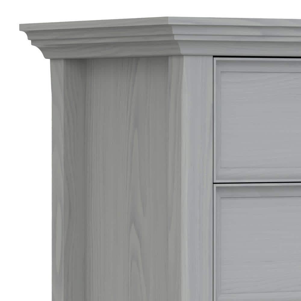 Simpli Home Amherst Solid Wood Bedside Table In Fog Grey