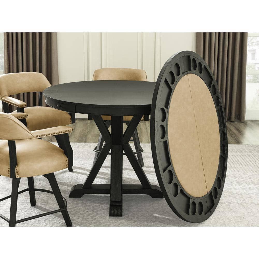 Steve Silver Furniture Rylie 50" 8 - Player Foldable Poker Table with Chairs and Drawers