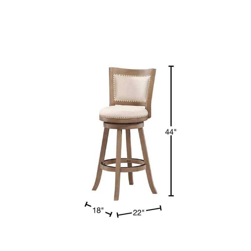 Dovecove Falken Swivel Upholstered Counter Stool with Solid Wood Frame