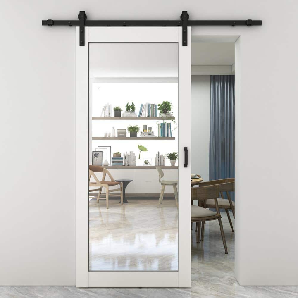 Calhome Sliding Mirror Barn Door with Hardware Kit and Door Handle