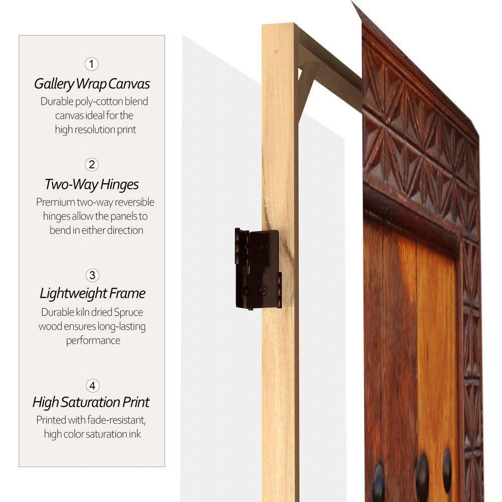 6' Tall Double Sided Doors Canvas Room Divider 4 Panel - Oriental Furniture: Gallery Quality, No Assembly Required