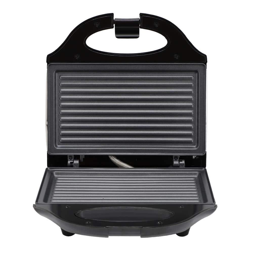MegaChef MegaChef Electric Compact Aluminum Nonstick Sandwich Maker in Black