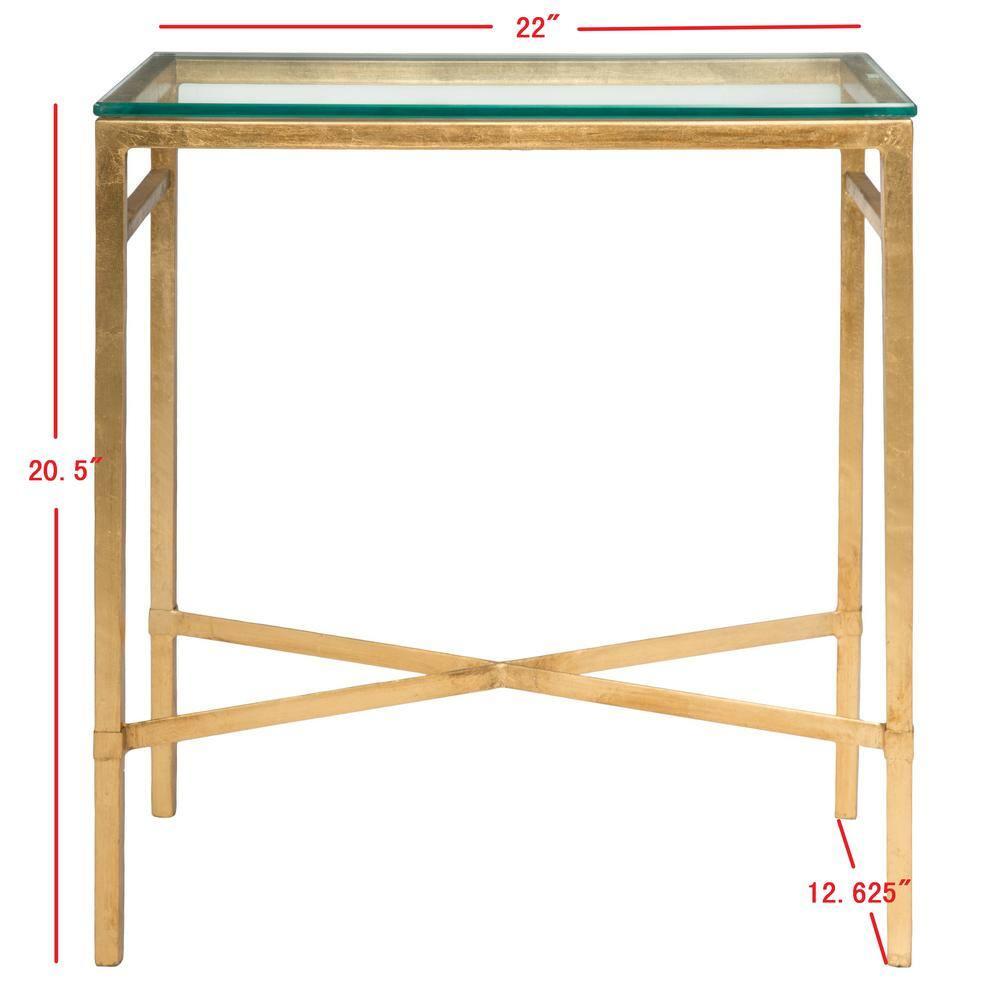 Viggo Side Table - Gold/Glass - Safavieh.