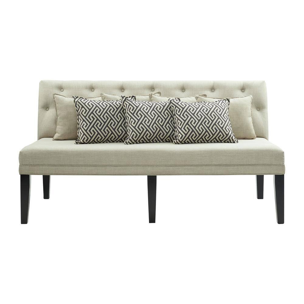 Picket House Furnishings Mara Sofa with Seven Pillows in Beige