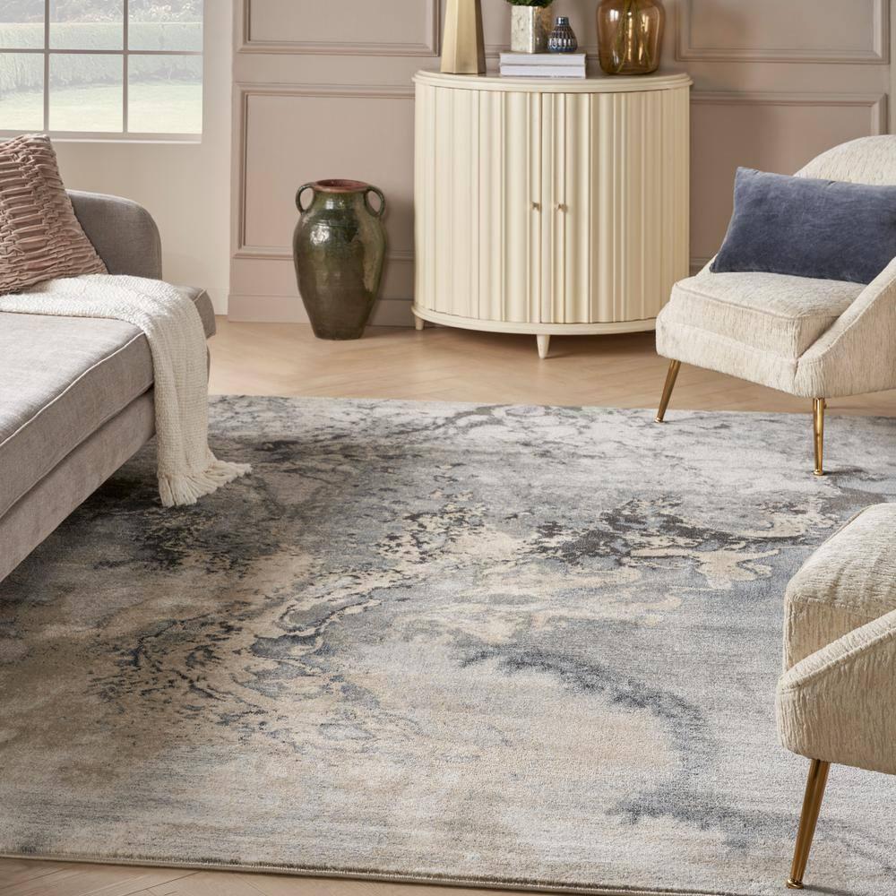 Nourison Maxell Modern Abstract Indoor Area Rug Grey 7' x 10'