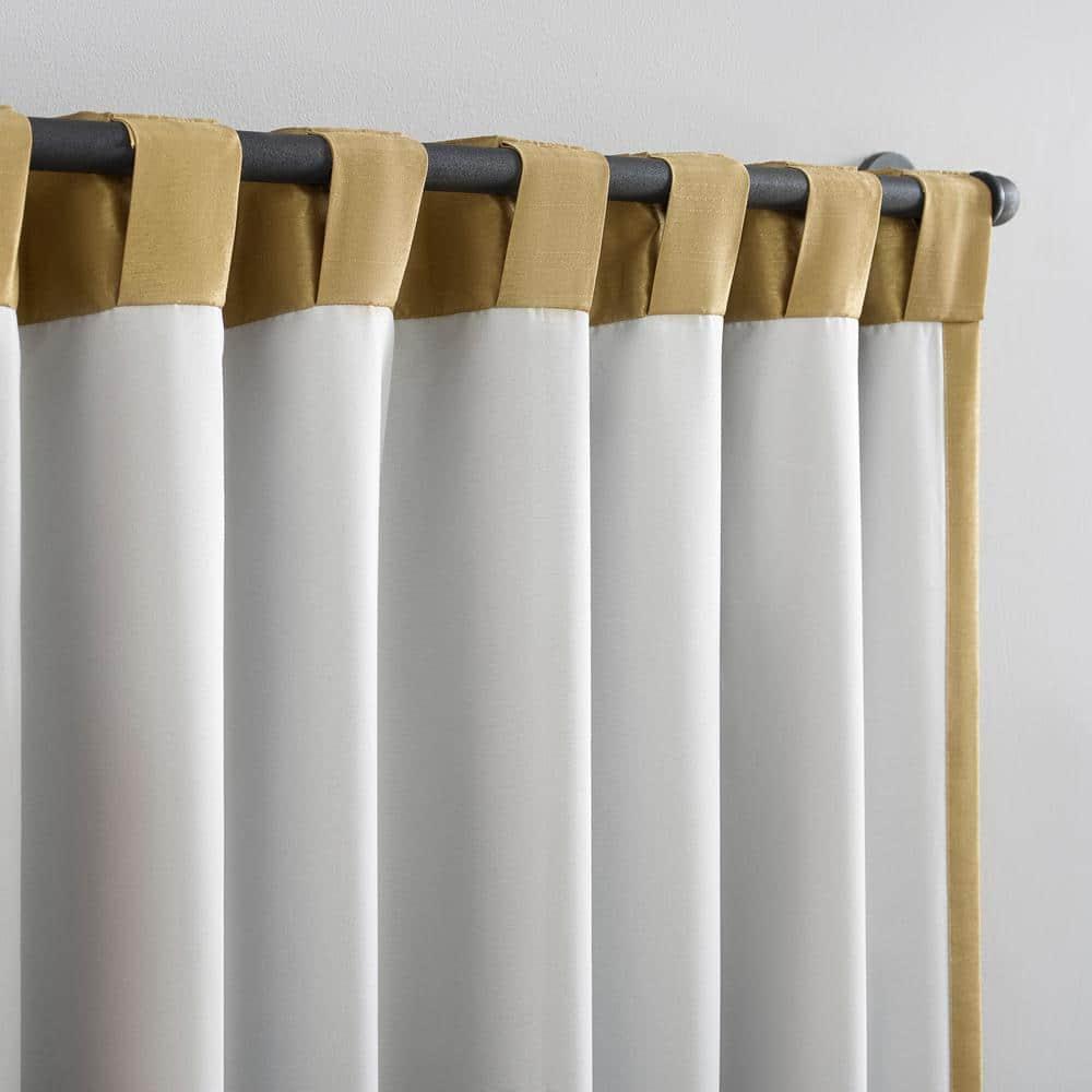 Faux Dupioni Silk Thermal Extreme 100% Blackout Back Tab Curtain Panel