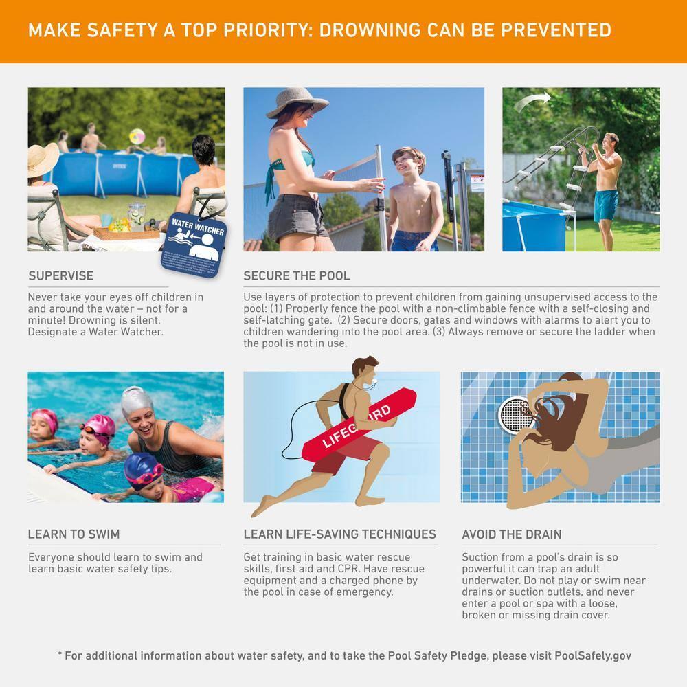 Intex New Intex Rectangular Frame Above Ground Swimming Pool & Reviews | Wayfair