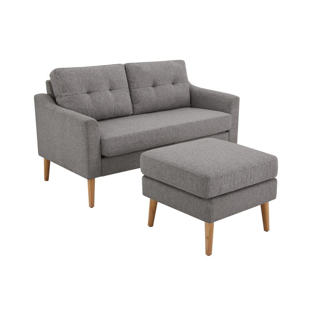 Serta Bellamy 2 in 1 Convertible Loveseat Chaise and Ottoman