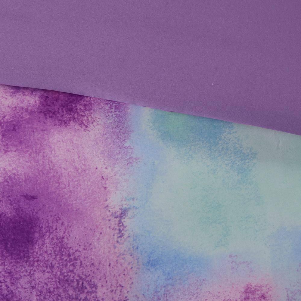 Cassiopeia Watercolor Tie Dye Printed Comforter Set with Throw Pillow